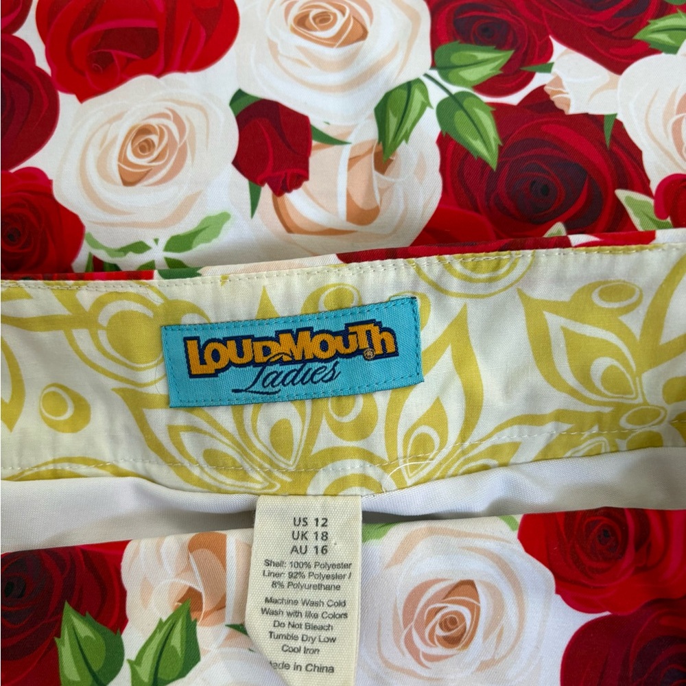 Loudmouth Floral Red and Cream roses golf  Skort size 12 - Picture 3 of 3